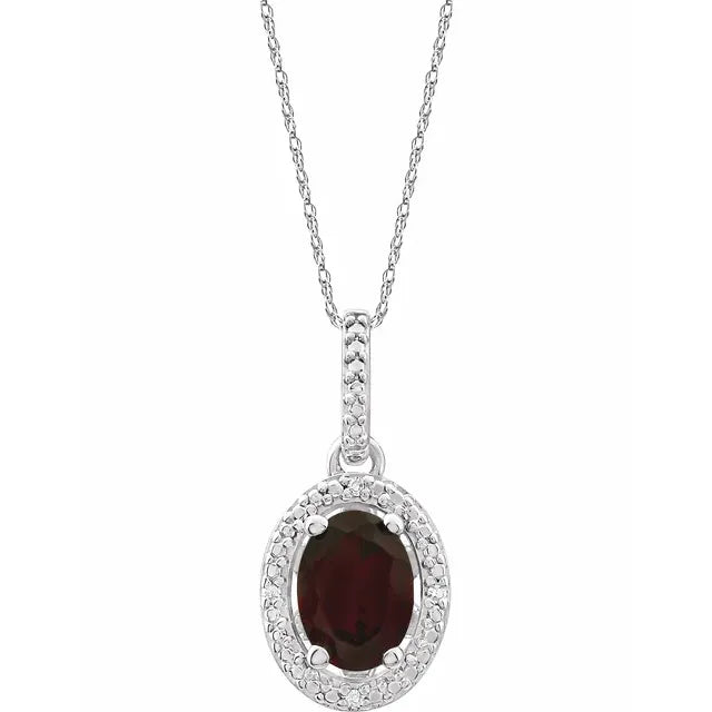 Natural Gemstone and Natural Diamond Accented Necklace