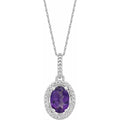 Natural Gemstone and Natural Diamond Accented Necklace
