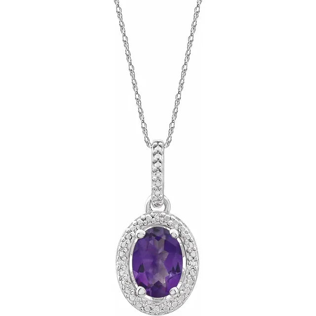 Natural Gemstone and Natural Diamond Accented Necklace
