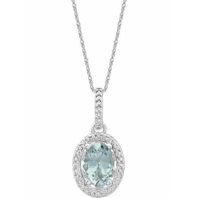 Natural Gemstone and Natural Diamond Accented Necklace
