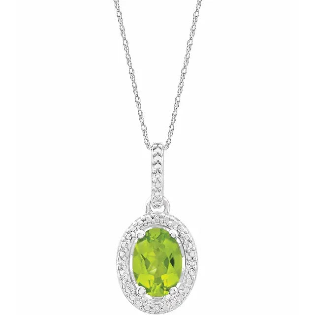 Natural Gemstone and Natural Diamond Accented Necklace
