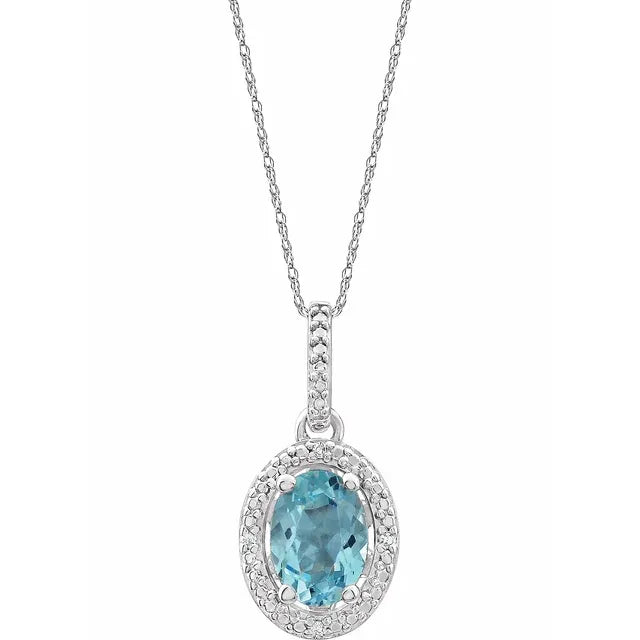 Natural Gemstone and Natural Diamond Accented Necklace