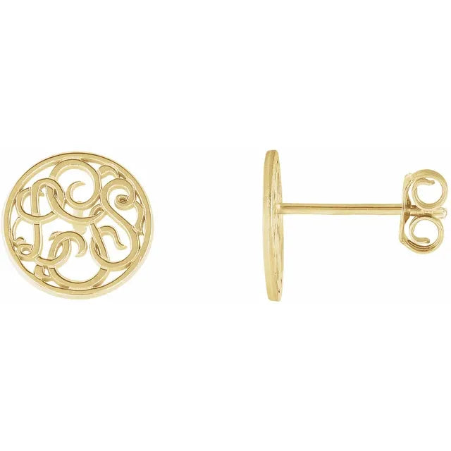 3-Letter Script Monogram Earrings