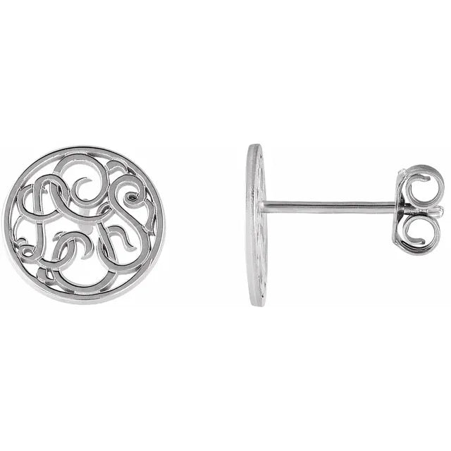 3-Letter Script Monogram Earrings