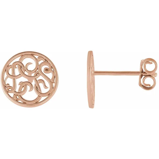 3-Letter Script Monogram Earrings