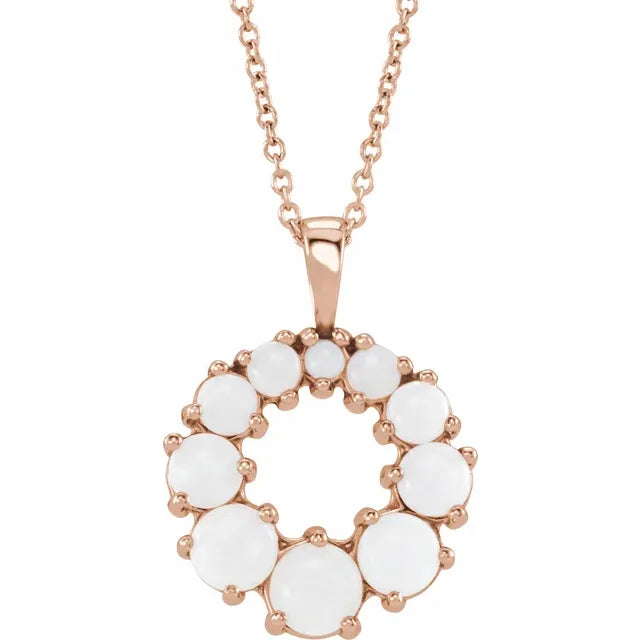 Natural White Opal Necklace