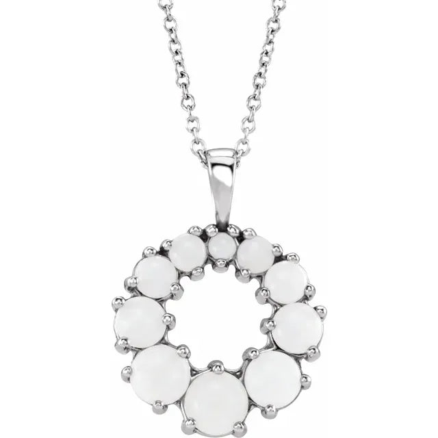 Natural White Opal Necklace