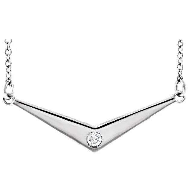 V-Shaped Natural Diamond Necklace