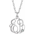 Natural Diamond Script Monogram Necklace