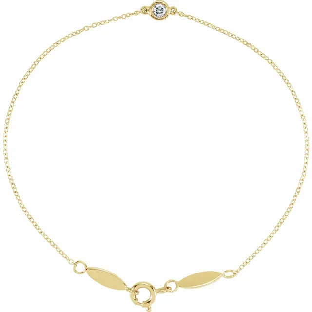 14K Yellow Gold Vermeil Lab-Grown Diamond Bracelet