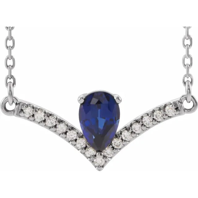 Natural Gemstone and Diamond Accented Necklace