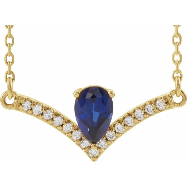 Natural Gemstone and Diamond Accented Necklace