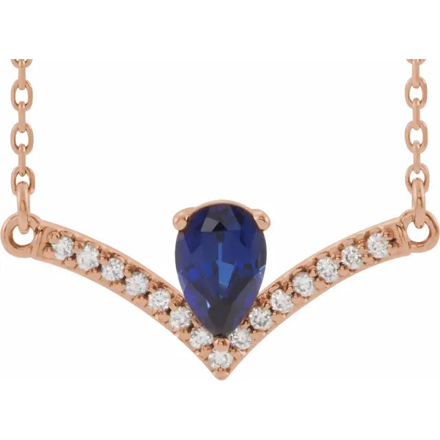 Natural Gemstone and Diamond Accented Necklace