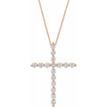 1 CT Natural Diamond Cross Necklace