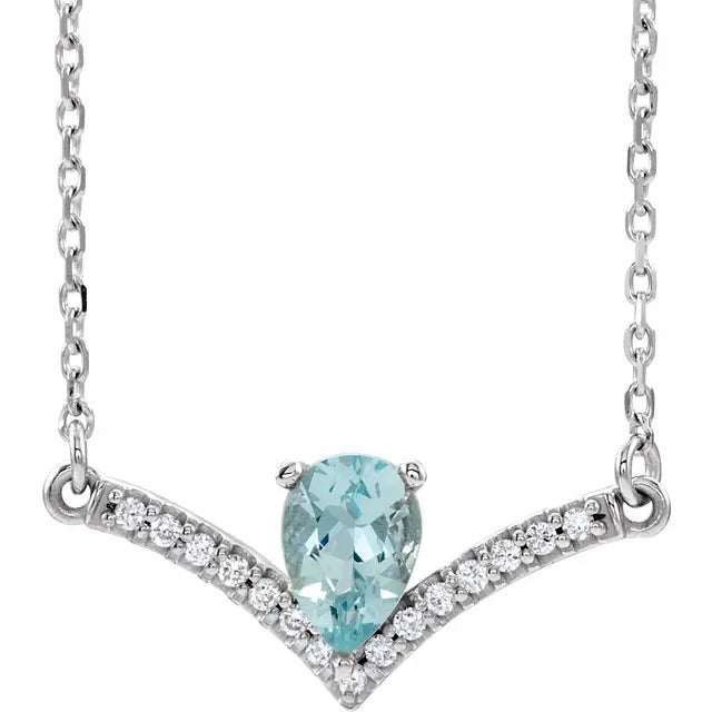 Natural Gemstone and Diamond Accented Necklace
