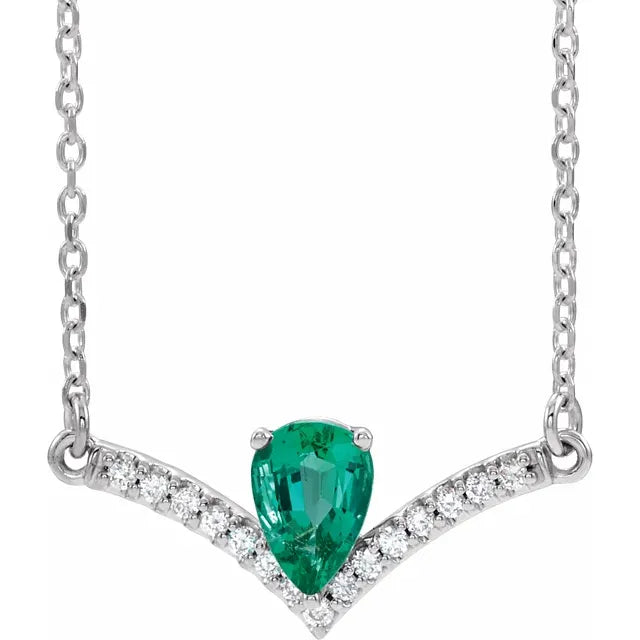 Natural Gemstone and Diamond Accented Necklace