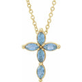 Natural Gemstone Cross Necklace