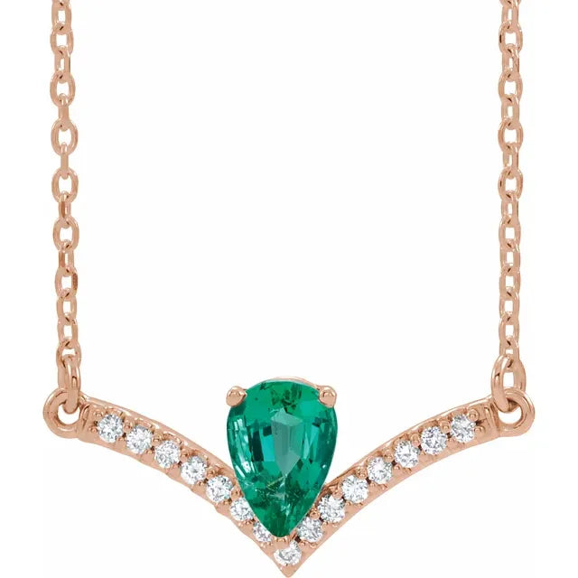 Natural Gemstone and Diamond Accented Necklace
