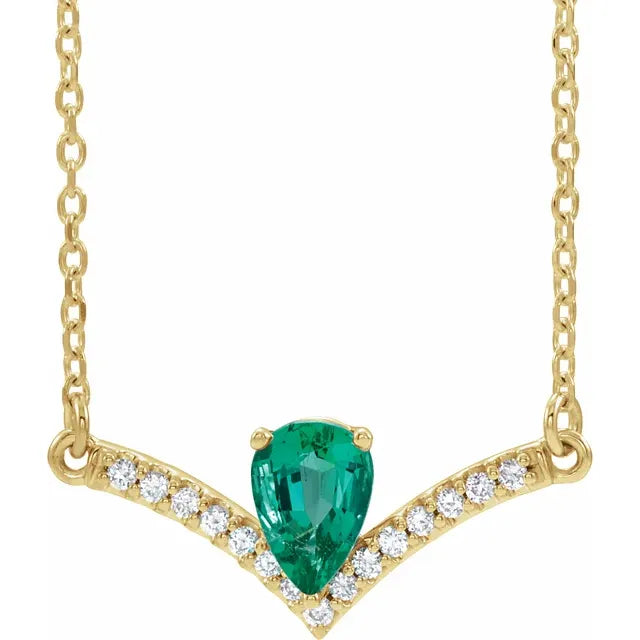 Natural Gemstone and Diamond Accented Necklace