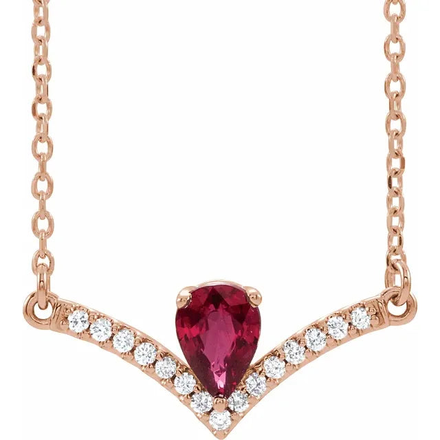 Natural Gemstone and Diamond Accented Necklace