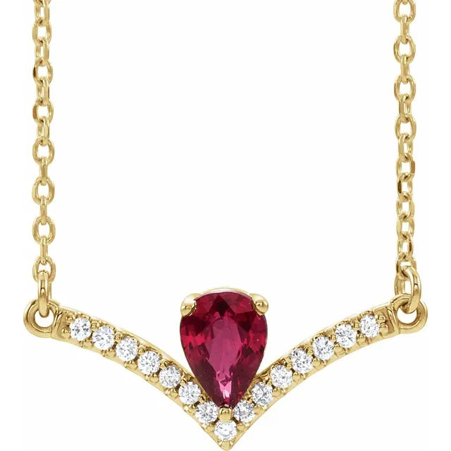 Natural Gemstone and Diamond Accented Necklace