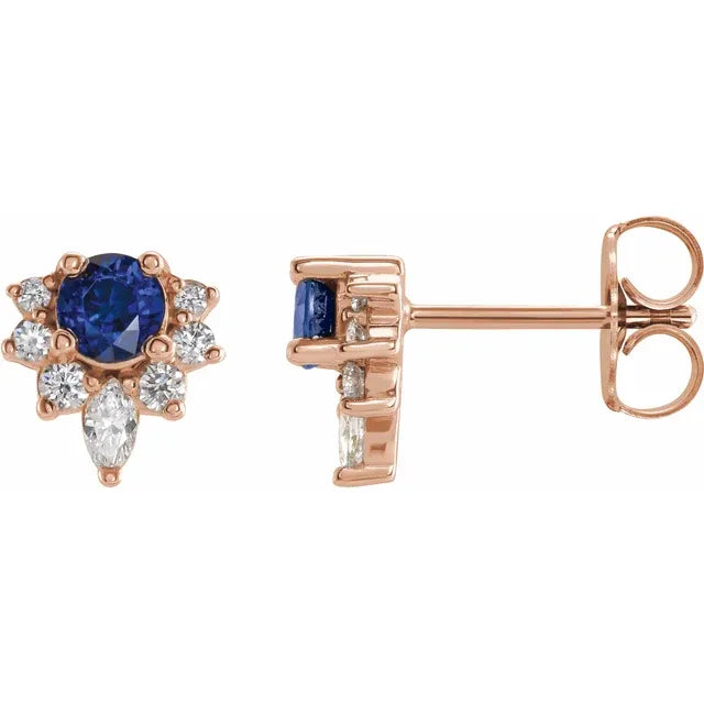Natural Gemstone Earrings With Accented Diamonds