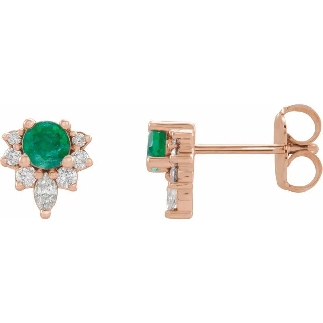 Natural Gemstone Earrings With Accented Diamonds