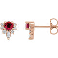 Natural Gemstone Earrings With Accented Diamonds