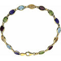 Natural Multi-Gemstone Line Bracelet