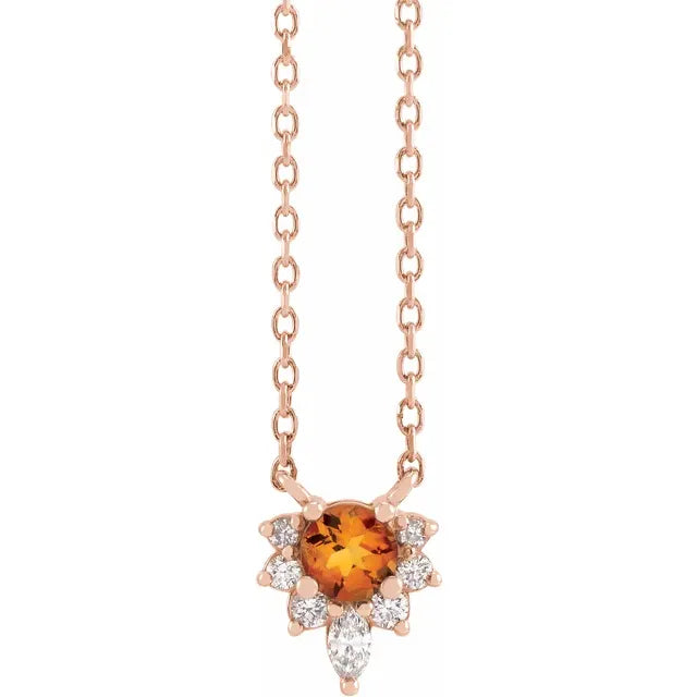 Natural Gemstone Necklace With Accented Diamonds