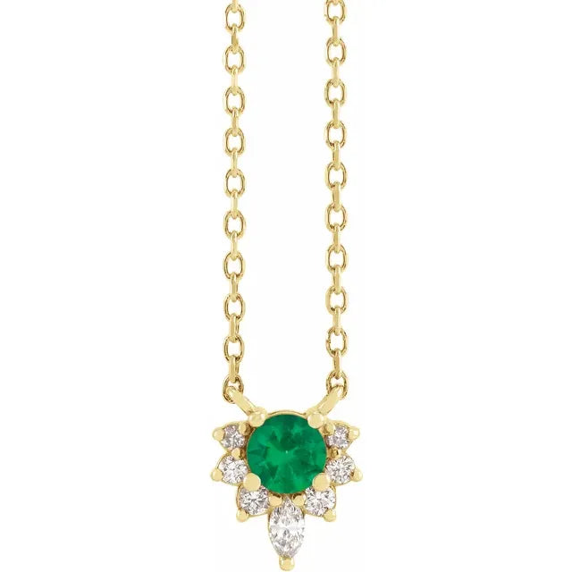 Natural Gemstone Necklace With Accented Diamonds