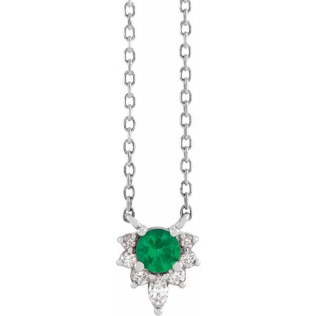 Natural Gemstone Necklace With Accented Diamonds