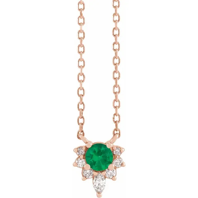 Natural Gemstone Necklace With Accented Diamonds