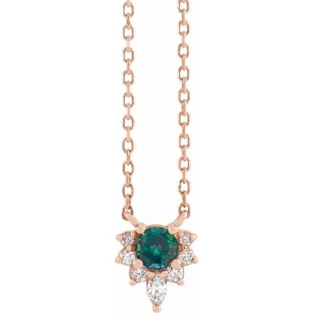 Natural Gemstone Necklace With Accented Diamonds