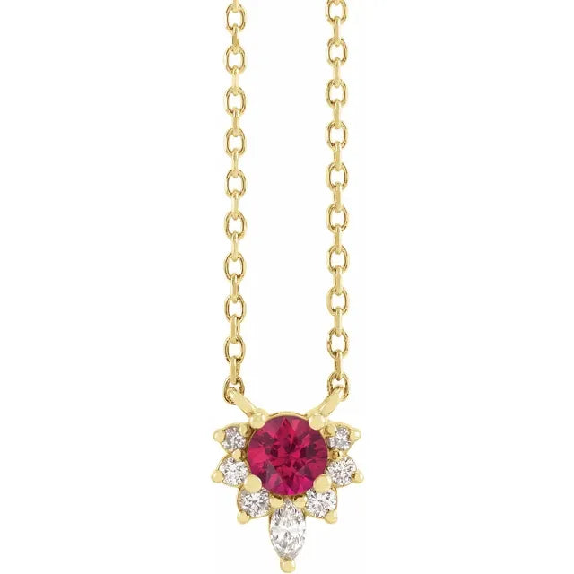 Natural Gemstone Necklace With Accented Diamonds