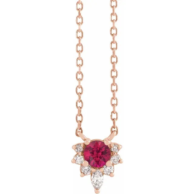 Natural Gemstone Necklace With Accented Diamonds