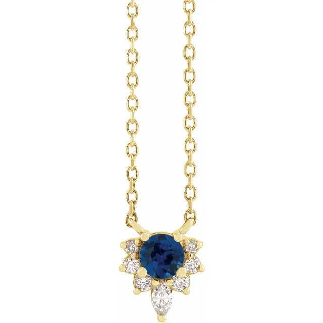 Natural Gemstone Necklace With Accented Diamonds