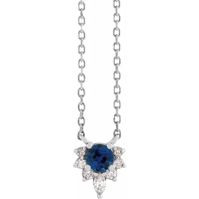 Natural Gemstone Necklace With Accented Diamonds