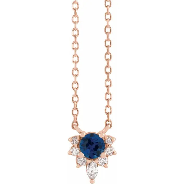 Natural Gemstone Necklace With Accented Diamonds