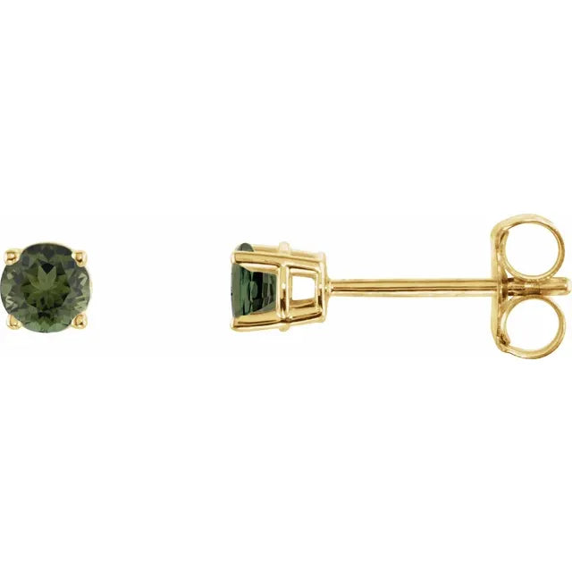 Natural Gemstone Stud Earrings