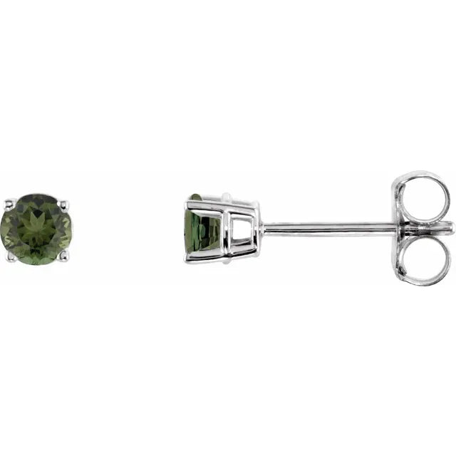 Natural Gemstone Stud Earrings