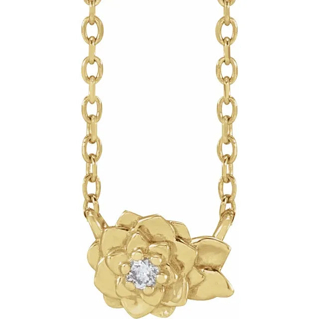 Natural Diamond Flower Necklace