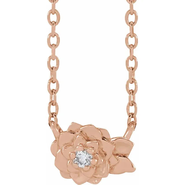 Natural Diamond Flower Necklace