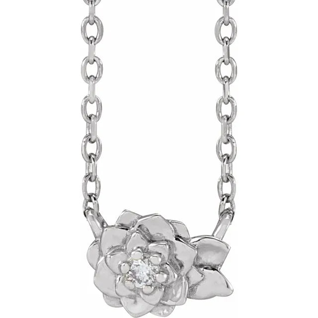 Natural Diamond Flower Necklace