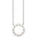Cultured White Freshwater Pearl Circle Necklace