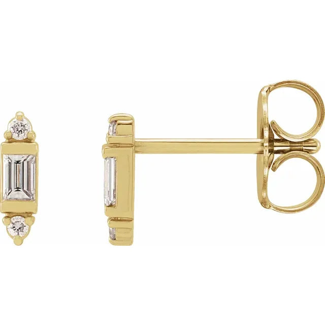 Natural Baguette Diamond Earrings