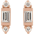 Natural Baguette Diamond Earrings